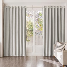 더자리 99.99% 빛차단 가벼운 아일렛형 암막커튼 2장 + 커튼끈 2개