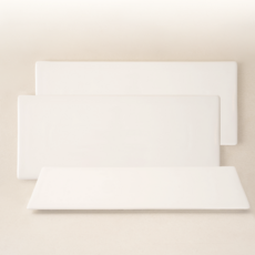 HAPPY JUNG Korea 現代風長方形擺盤, 3個, 白色