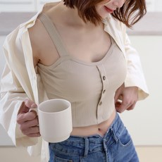 韓國 arua arua 女款亮點鈕扣短版無袖上衣