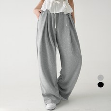 Cotton Closet 女款大尺碼兩穿壓褶氣球寬版運動褲