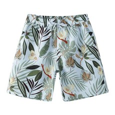 ATEAM 男性薄荷葉海灘泳褲, 混合色