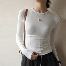 모이르벨라 여성용 볼륨 라인 롱 슬리브 티셔츠