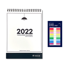 TUCO.B 2022 台歷 + 國旗貼膜 9 色 44 x 6 毫米, 白色的, 1套