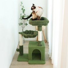 HeLLO Mangchi 貓咪仙人掌貓抓柱 D30, 綠色, 1個