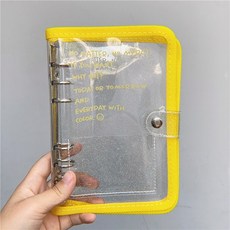 Sugatodo 7色透明6孔活頁本外殼 A6, 2個, 黃色