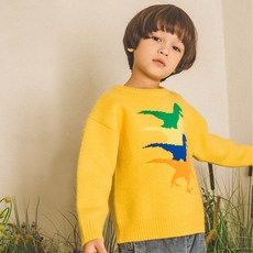 amare illael 男童彩色恐龍套頭針織衫