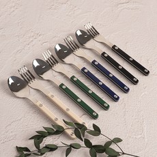 TINNY BLANC 兒童Reve 4人份西式甜點餐具組, 1套, 茶匙 4p + 茶叉 4p, 深色