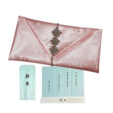 現金禮金袋袋型結繩包袱+高級紅包袋, 杏, 1張