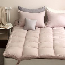 tacca tacca 超細纖維 雲朵綁帶式床墊, 粉米色