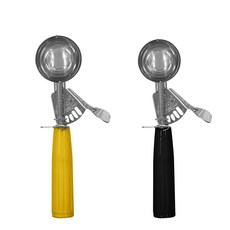 ZEUS Kitchenware 冰淇淋挖勺 20號 + 30號 套組, 1套, 黃色(20號), 黑色(30號)