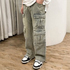 男士可頌工裝丹寧褲