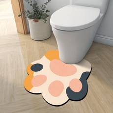 Daysoy PVC 貓爪防水馬桶腳踏墊, 01 粉橘色, 1個