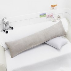 베드앤데코 에브리데이 극세사 바디필로우 솜포함, 체크베이지