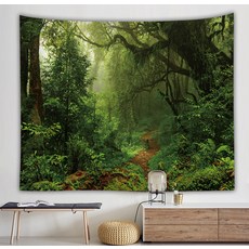 森林背景感性織物海報, 森林中