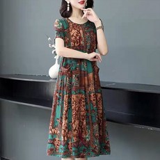 묘먀미 여성용 화려한 복고풍 원피스 MMM541 빅사이즈 포함