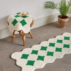 PRIELLE DIVE 提花地墊 + 廚房墊, 綠色