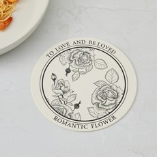 Modern House 浪漫花朵圓形矽膠隔熱墊, 1個, 單品, 玫瑰