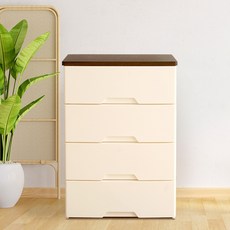 보노하우스 국내 제조 모던플러스 우드 상판 서랍장, 티크우드, 4단