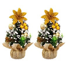 Mondspot 迷你聖誕桌飾樹 裝飾道具 YT_RB1282_AY 2入, 金色