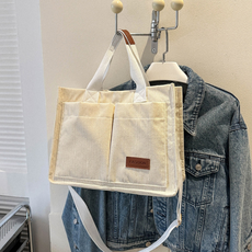 라운드오프 골덴 코듀로이 사각 크로스 데일리 숄더백