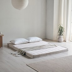 삼익가구 모노레스트 3단 접이식 독립스프링 매트리스 토퍼 10cm 고객직접설치, 화이트