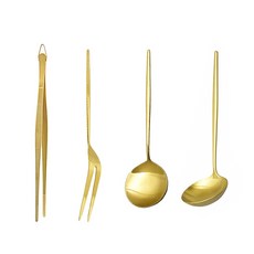 餐桌藝術 Abella 啞光金色烹飪工具 4 件套, 霧面金