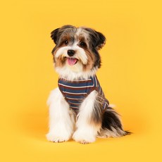 플로트 강아지 베이직 어반 민소매 티셔츠, 블루브라운, 1개