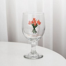 Daparang 粉色鬱金香花束 透明玻璃杯 咖啡杯 B型 HJ0375, 混色, 1個