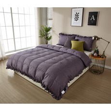 GOOSE&HOME Gooson蜂蜜荷葉邊飯店鵝絨四季被 1000g PG80, 棕色