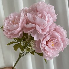 조화 홈플로우 더욱 풍성한 빅꽃송이 난초와 모란 꽃다발, 핑크, 1개 핑크, 1개