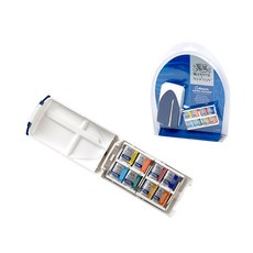 WINSOR&NEWTON 溫莎牛頓 Kotman 純色水彩迷你加套組, 8色