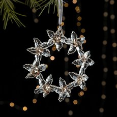 Home Flow 冬季氛圍亮片壓克力吊墜裝飾品, 花環, 1個