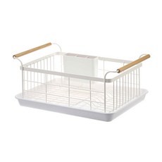 Bellobi 木柄碗盤瀝水架, 白色