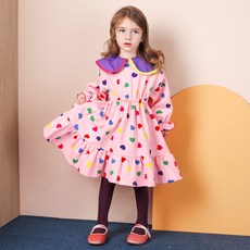 MARi n MORi 女童心形印花刷絨連身裙