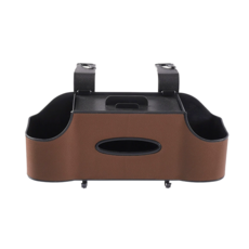 椅背置物盒 掛勾款, 1個, 皮革棕色