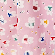 Leuhome 20支棉 貓奴圖案布料, 1個, 粉紅色