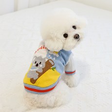 이츠독 강아지 코알라 니트 가디건, 블루, 1개