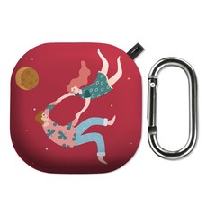 누아트 버즈프로/버즈2 드로잉 하드케이스, 러브드림 레드