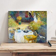세잔느화실 237 모네 정원만찬 고전그림 캔버스액자, 프레임 없음
