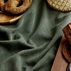 Cheonpam 30支雙層織先染棉 Cams 素色布料, 深綠色 1367