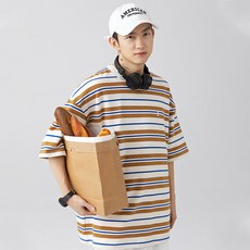 Starbean 男士迷你燈塔條紋短袖T恤