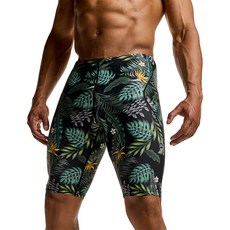 tesla 男士圖案及膝室內五分四角泳褲 TM-MSJ08, 熱帶風