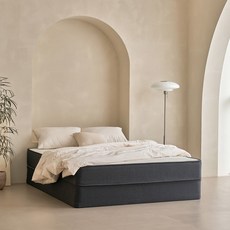 포더홈 실키 고밀도 본넬 스프링 일반형 매트리스 방문설치, 블랙, 21cm