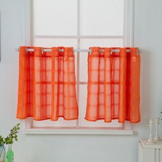 市場情緒晨光平衡簾2p, 雪紡橙色