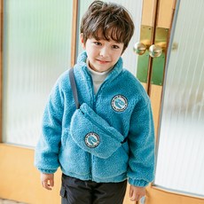 Lala Amang 孩童獨角獸圖案立領絨毛外套