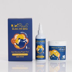 UniPawS 狗狗貓咪眼部清潔液 150ml + 指套棉片 50片組, 1套