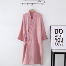 Sonio 簡約素色浴袍 L, 02 粉紅色, 1個