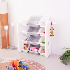 미루 초이스 4단 와이드 애니 장난감정리함, 그레이, 1개