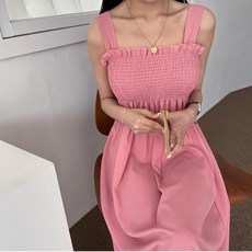 보리맘 스모크 밴딩 끈나시 휴양지 임부복 원피스 Tw884