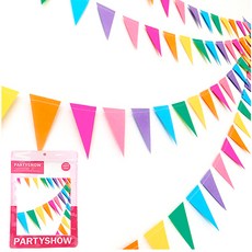 PARTYSHOW 迷你迷你三角掛旗 4cm, 4個, 彩虹